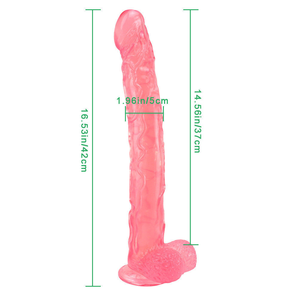Pink Extra Long 16 Inch Jelly Dildo