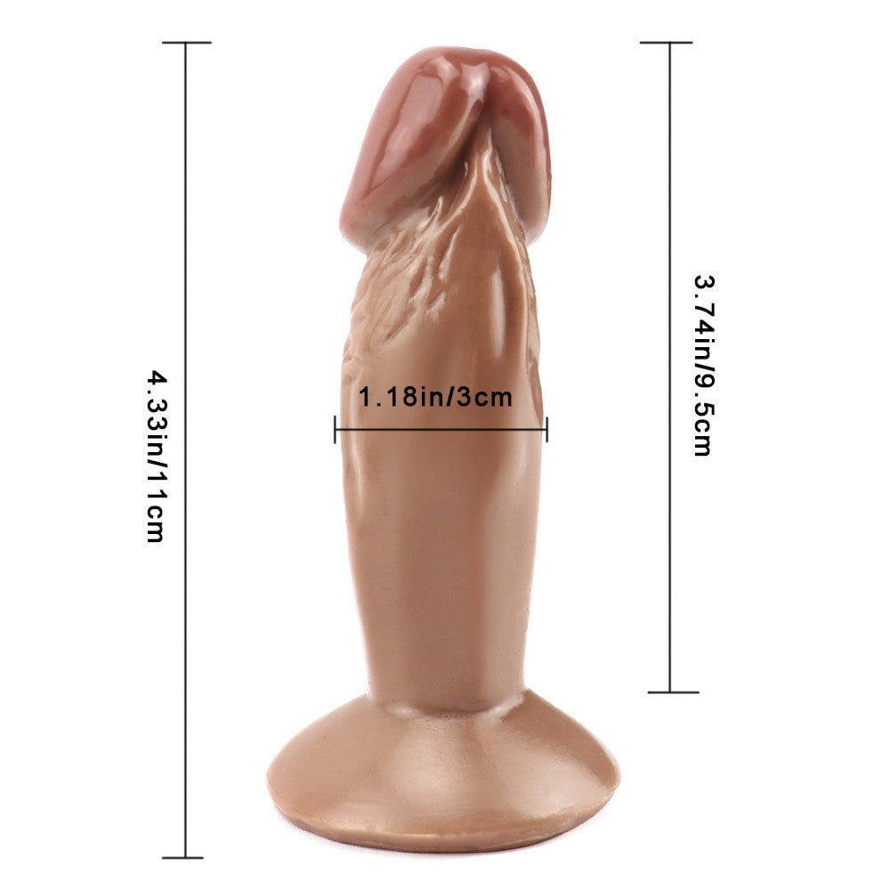 4 Inch Brown Realistic Anal Small Dildo