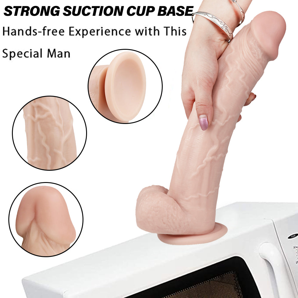 12 Inch Long Caucasian Realistic Dildo