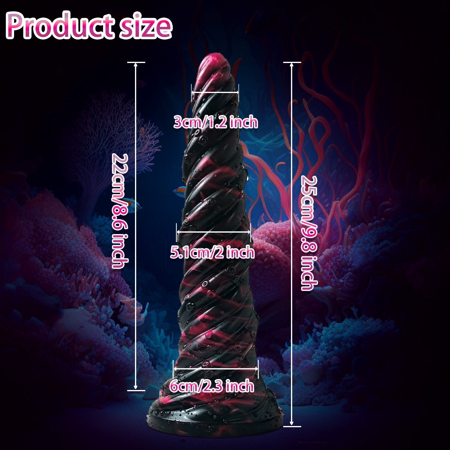 9 Inch Threaded Cone Tentacle Anal Dildo