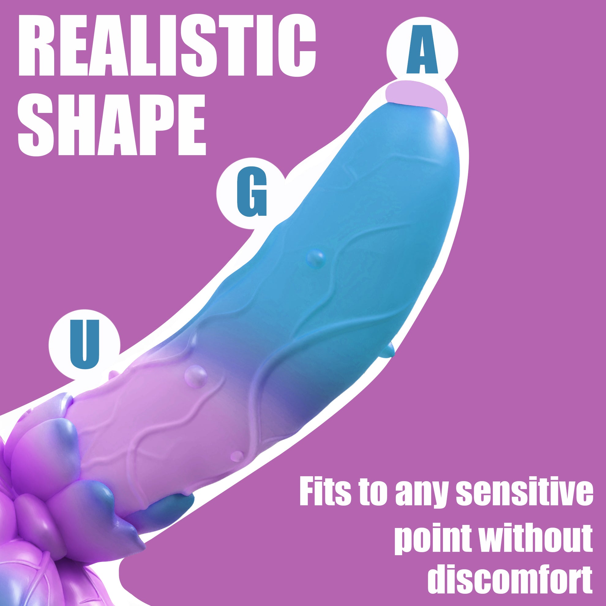 Prostate Dildo Curved Silicone Banana Flowers 7 Inch