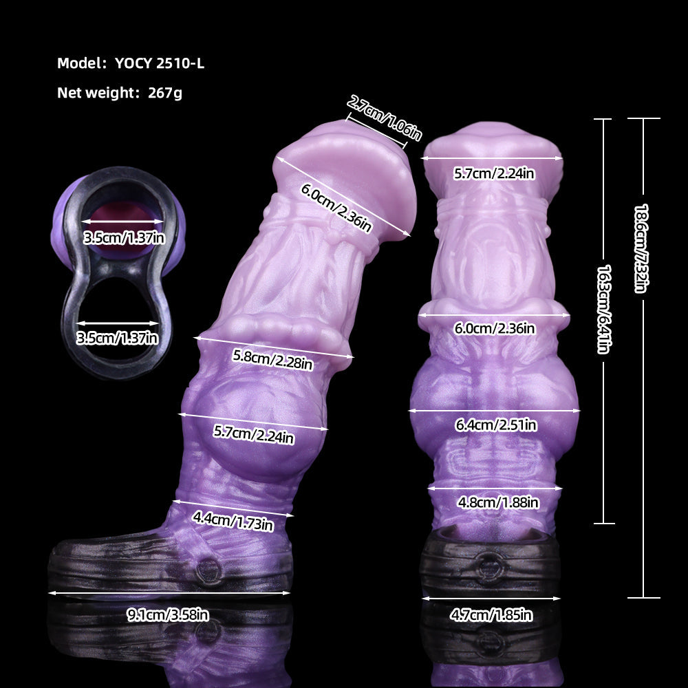 7 Inch Purple Huge Knot Horse Cock Sleeve
