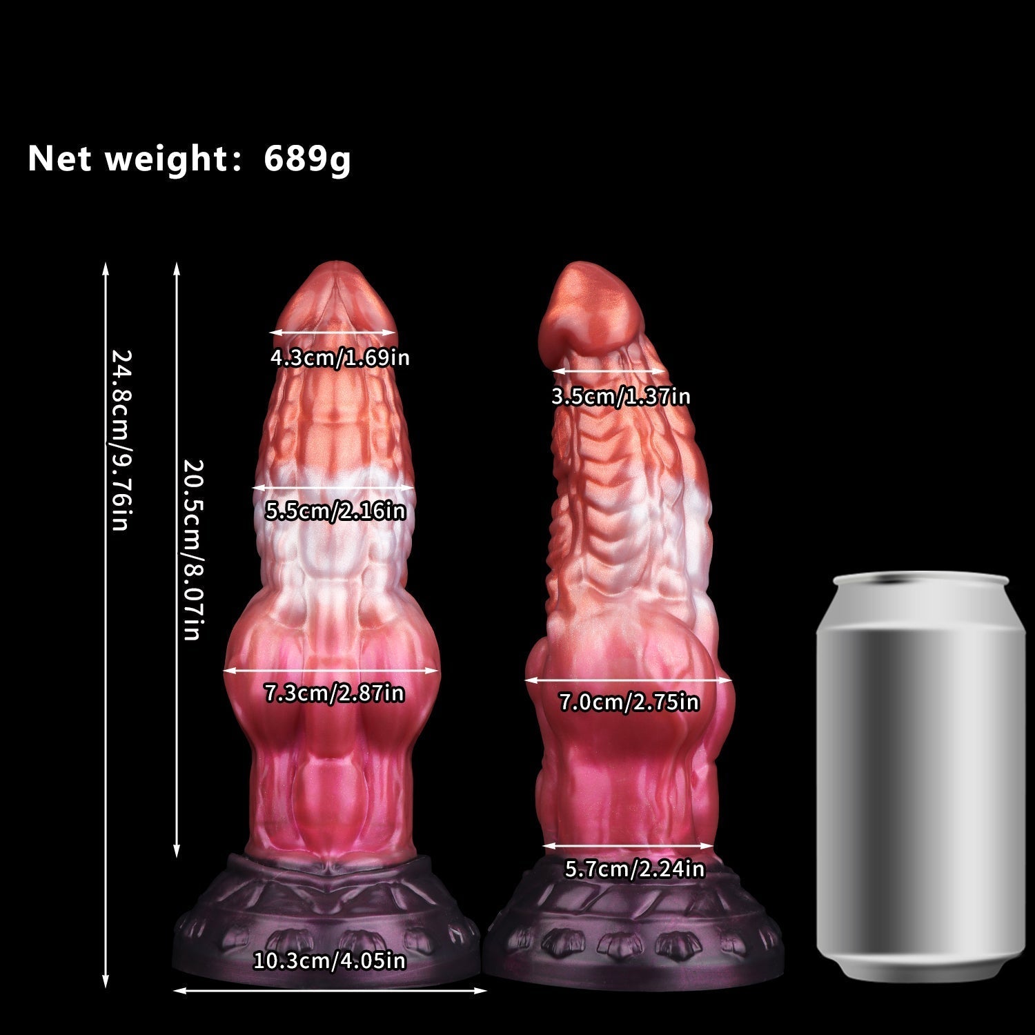 9 Inch Textured Fantasy Knot Dragon Dildo