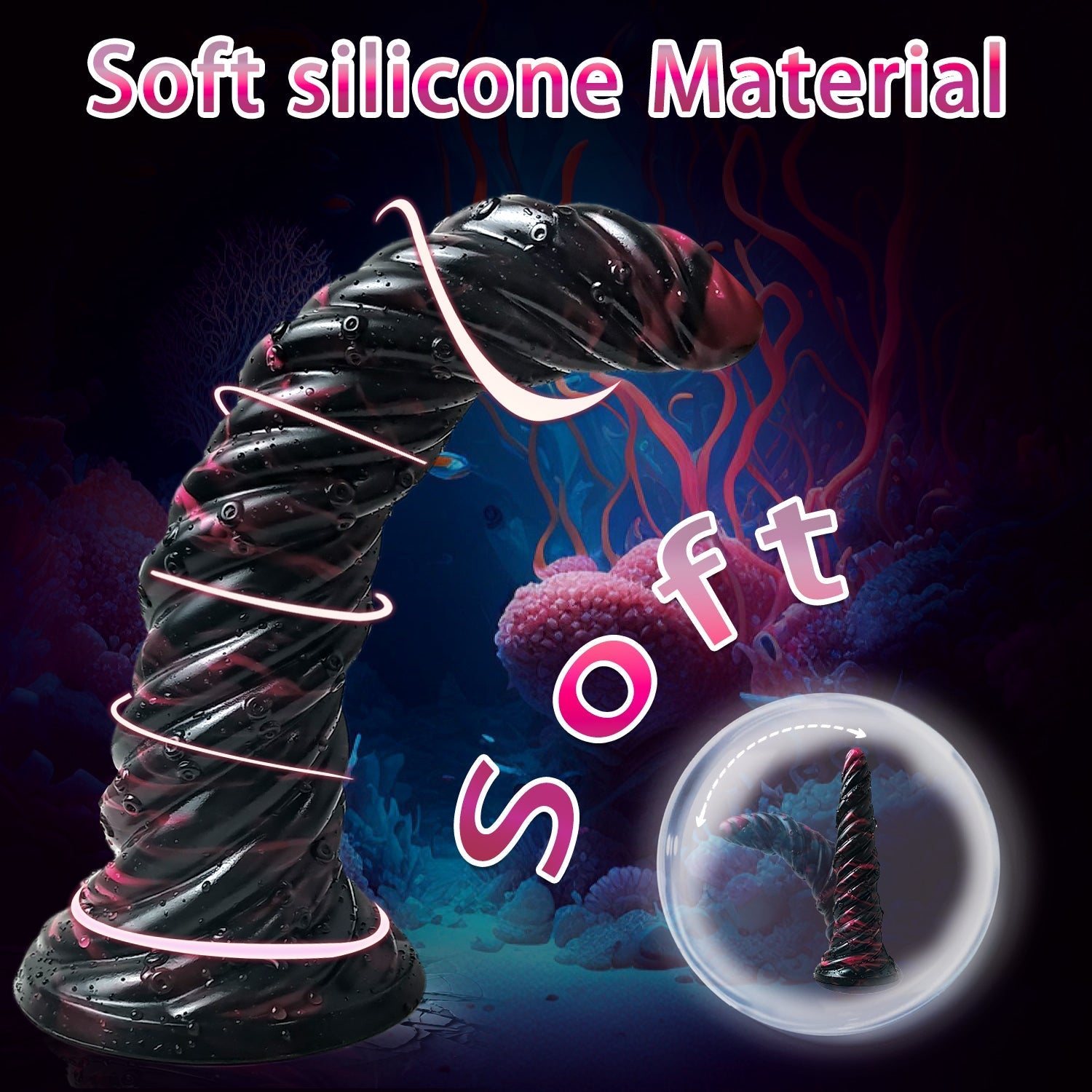9 Inch Threaded Cone Tentacle Anal Dildo