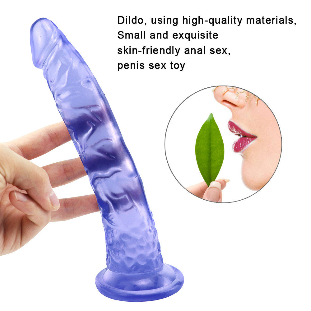8 Inch Slim Blue Anal Jelly Dildo