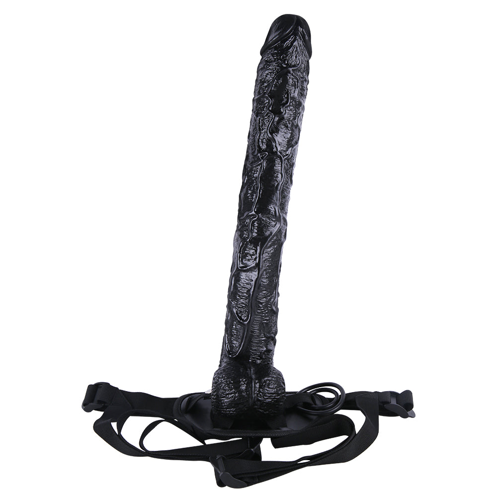 Huge Strap On 16 Inch Long Black Dildo