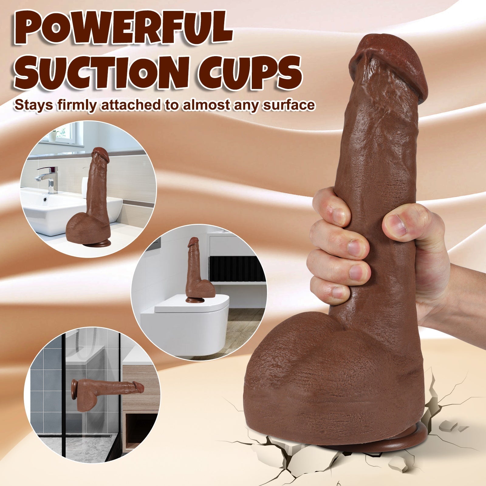 Brown Realistic 11 Inch Big Dildo