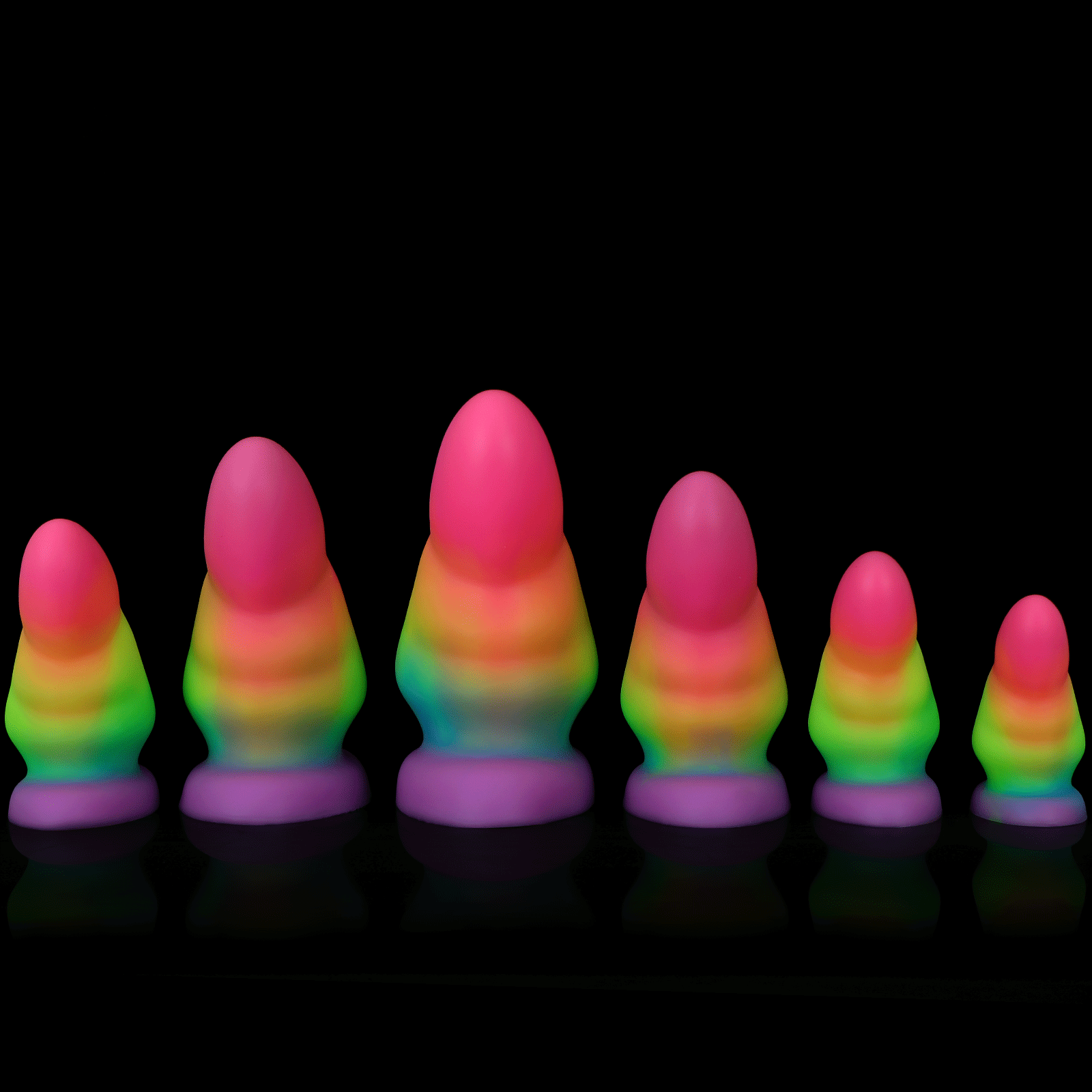 Rainbow Luminous Large Silicone Butt Plug