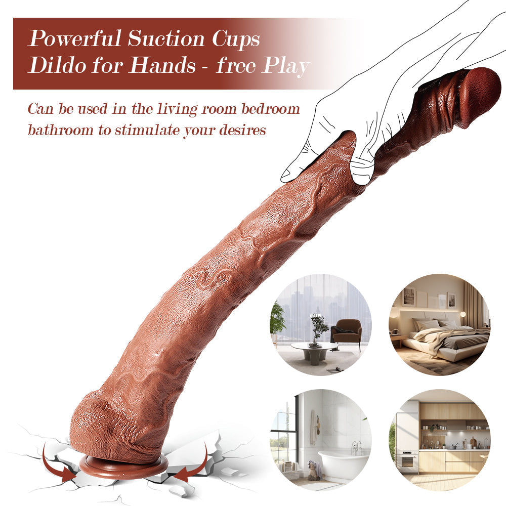 Extra Large Dildo Brown Realistic 20 Inch