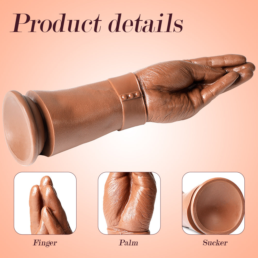 Hand Dildo Brown Realistic 11 Inch
