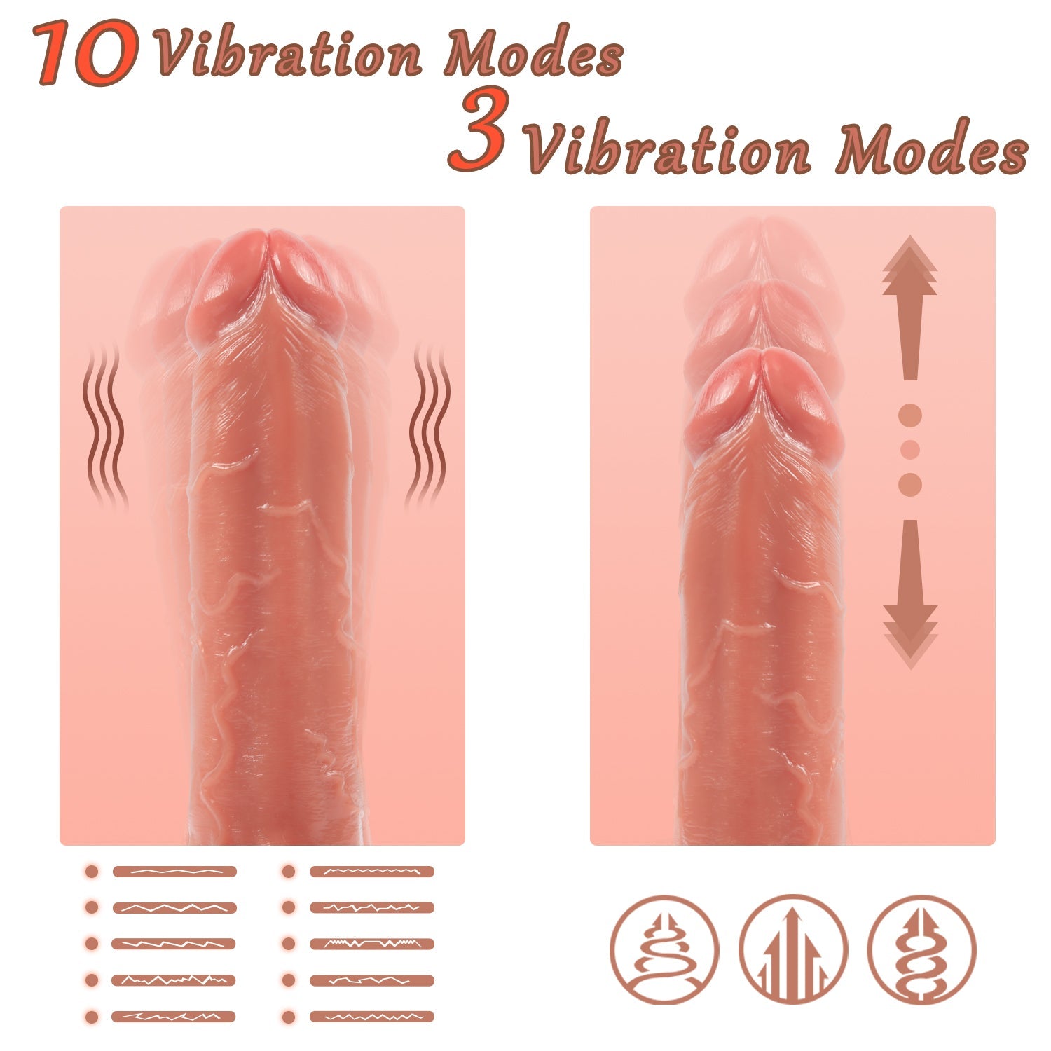 8 Inch Control Realistic Silicone Dildo Vibrator