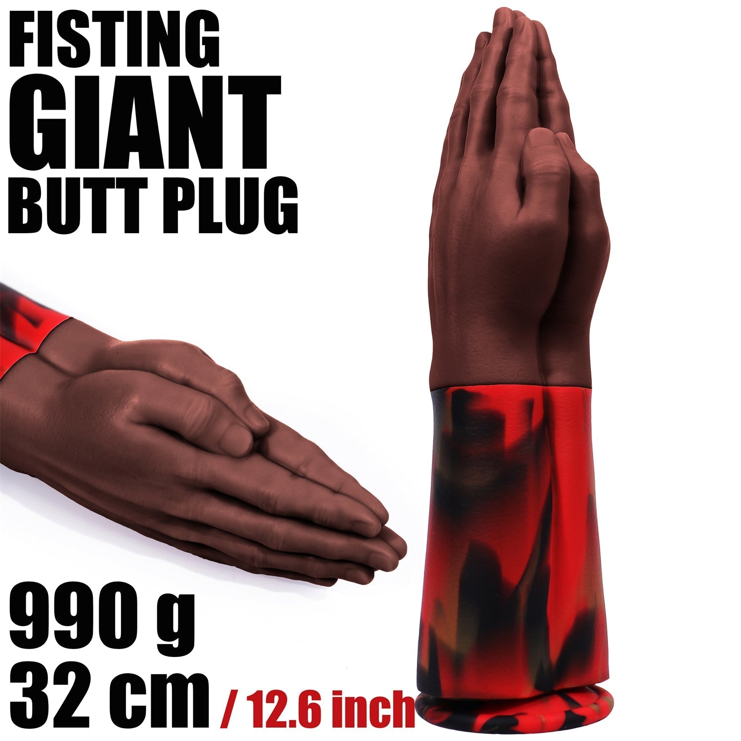 Brown Realistic Prayer Hand Gesture Fistingdildo