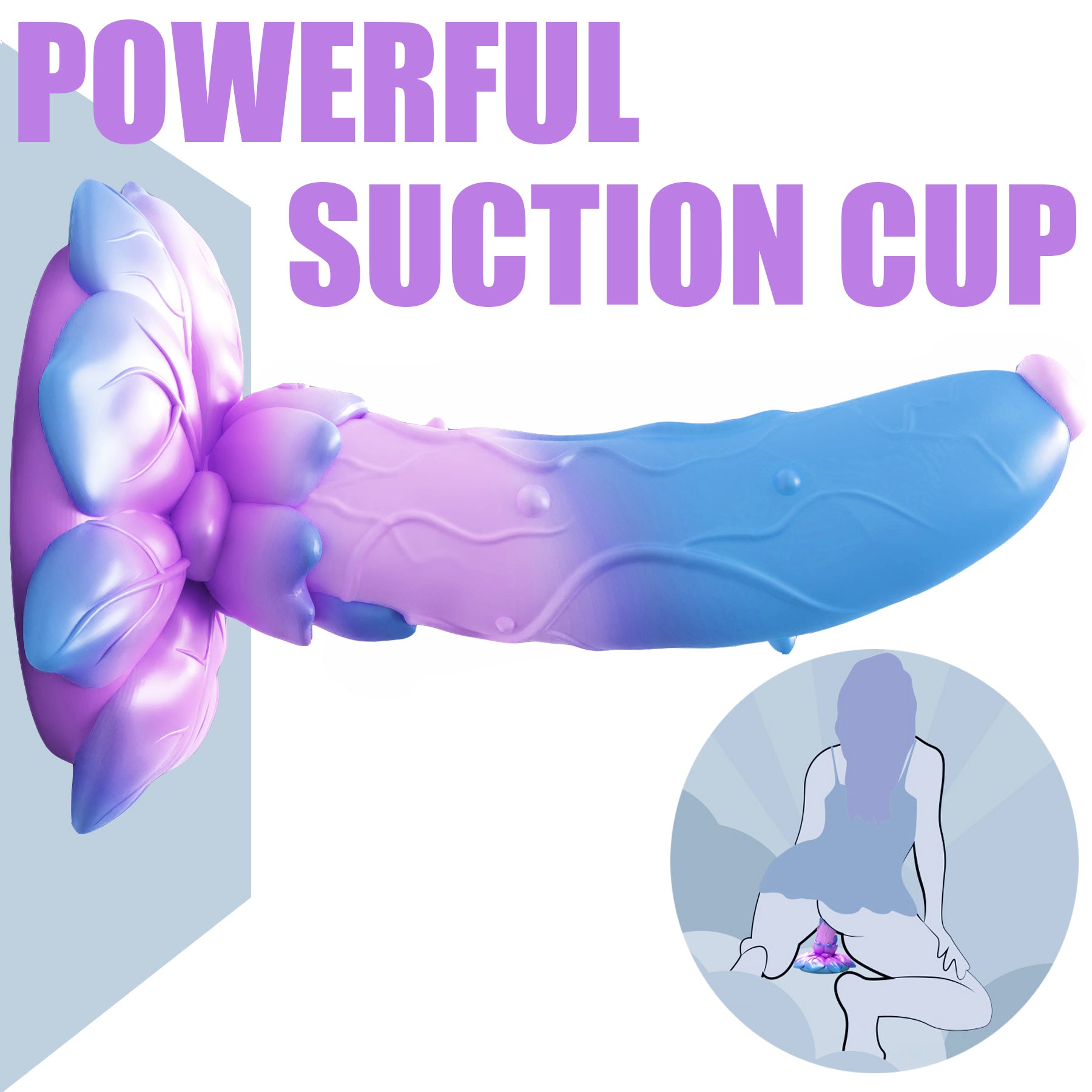 Prostate Dildo Curved Silicone Banana Flowers 7 Inch