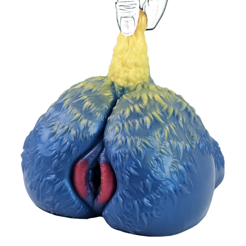 Blue Silicone Furry Goat Pocket Pussy