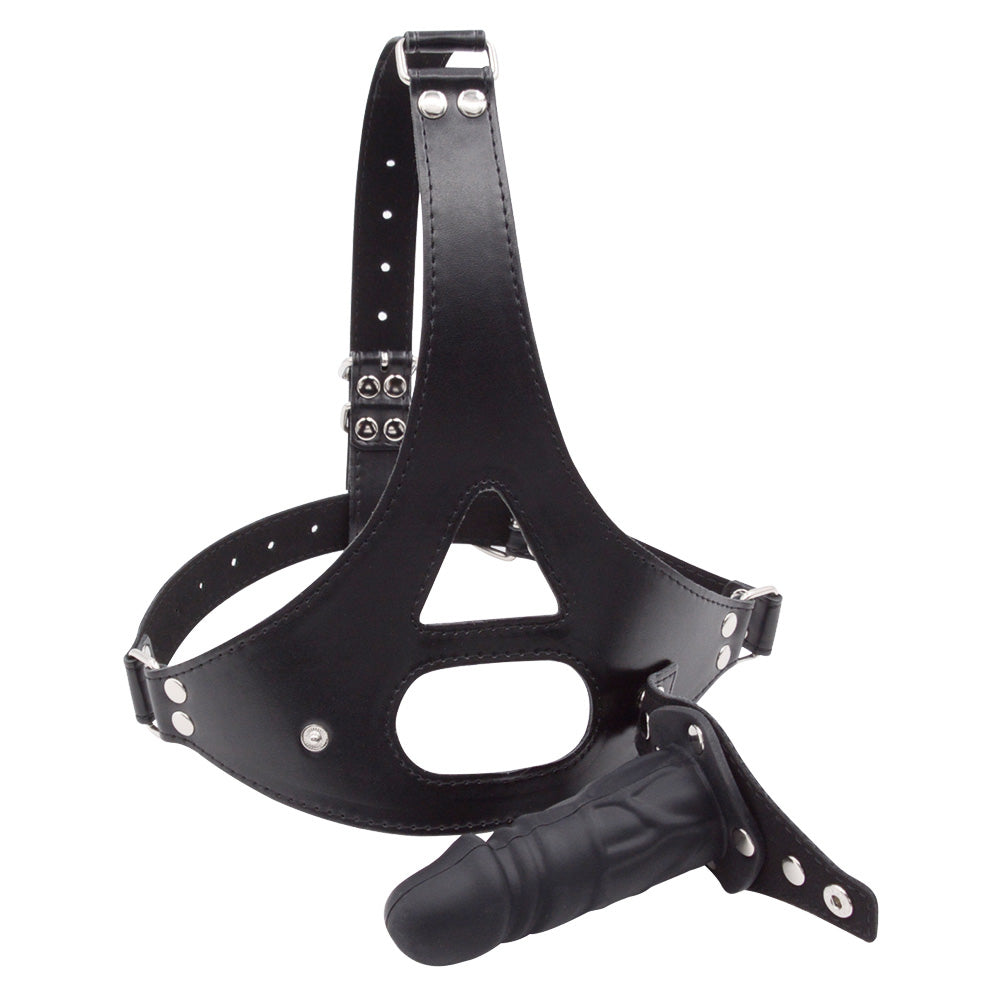 Black Leather Detachable Dildo Gag