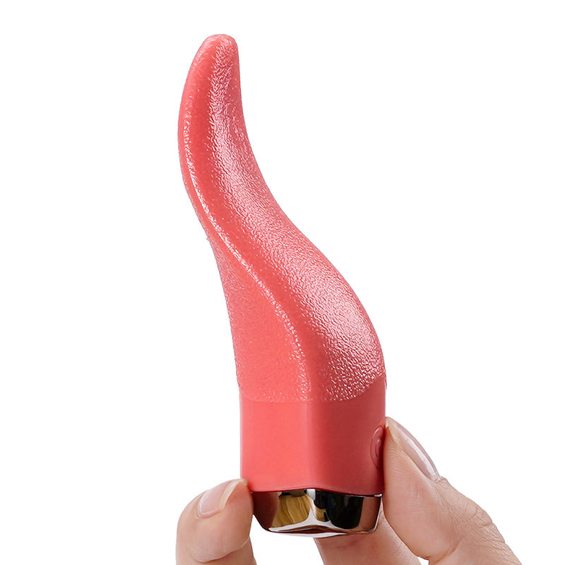 Red Curved Realistic Tongue Vibrator