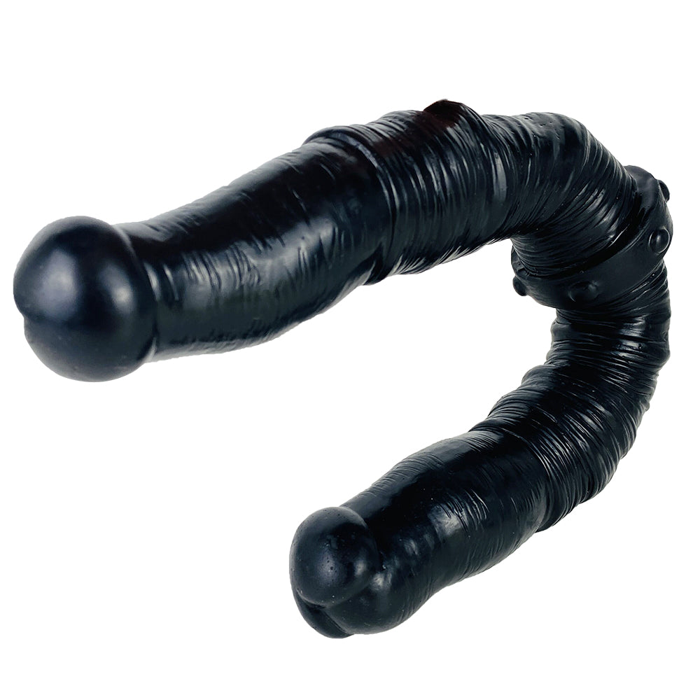 15 Inch Black Silicone Lesbian Double Dildo