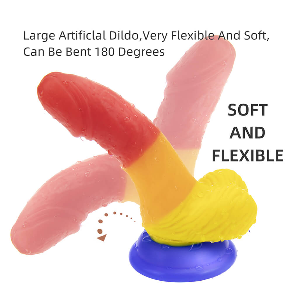 5 Inch Small Curved Silicone Rainbow Dildo