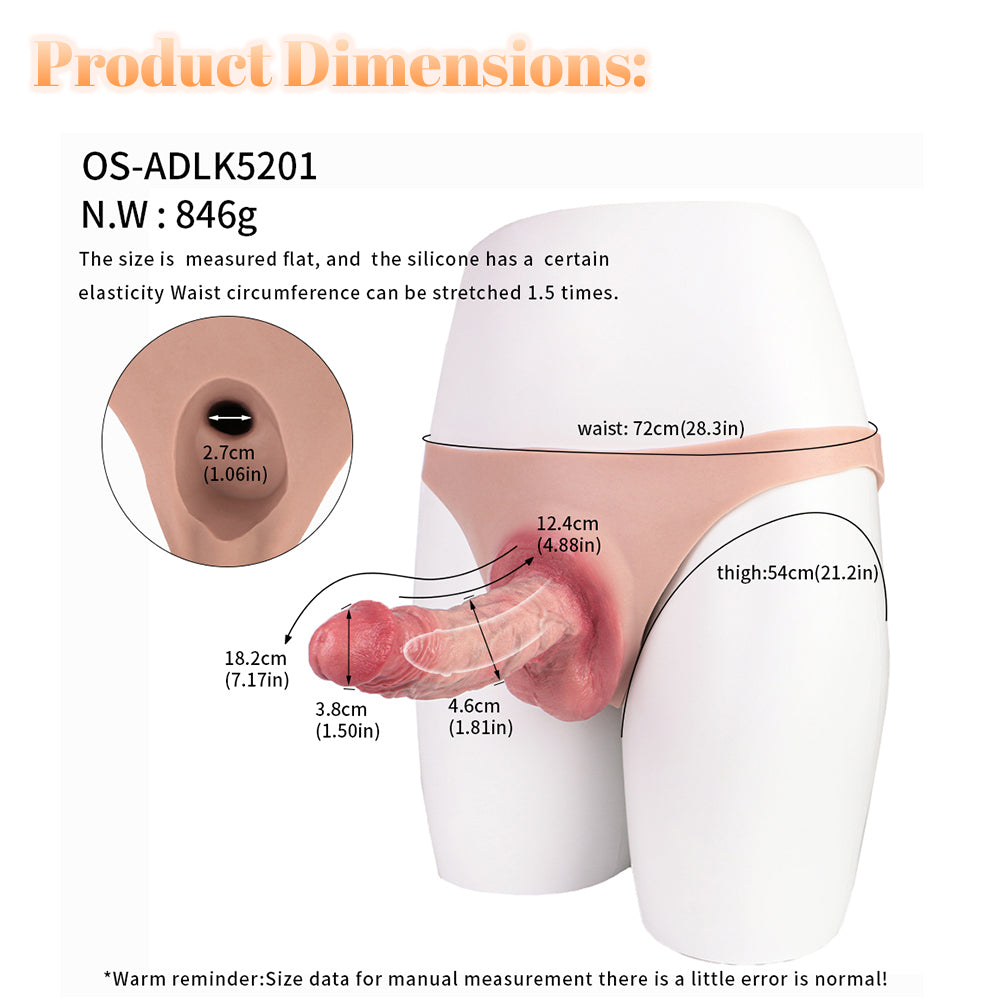 7 Inch Silicone Triangle Hollow Dildo Pants