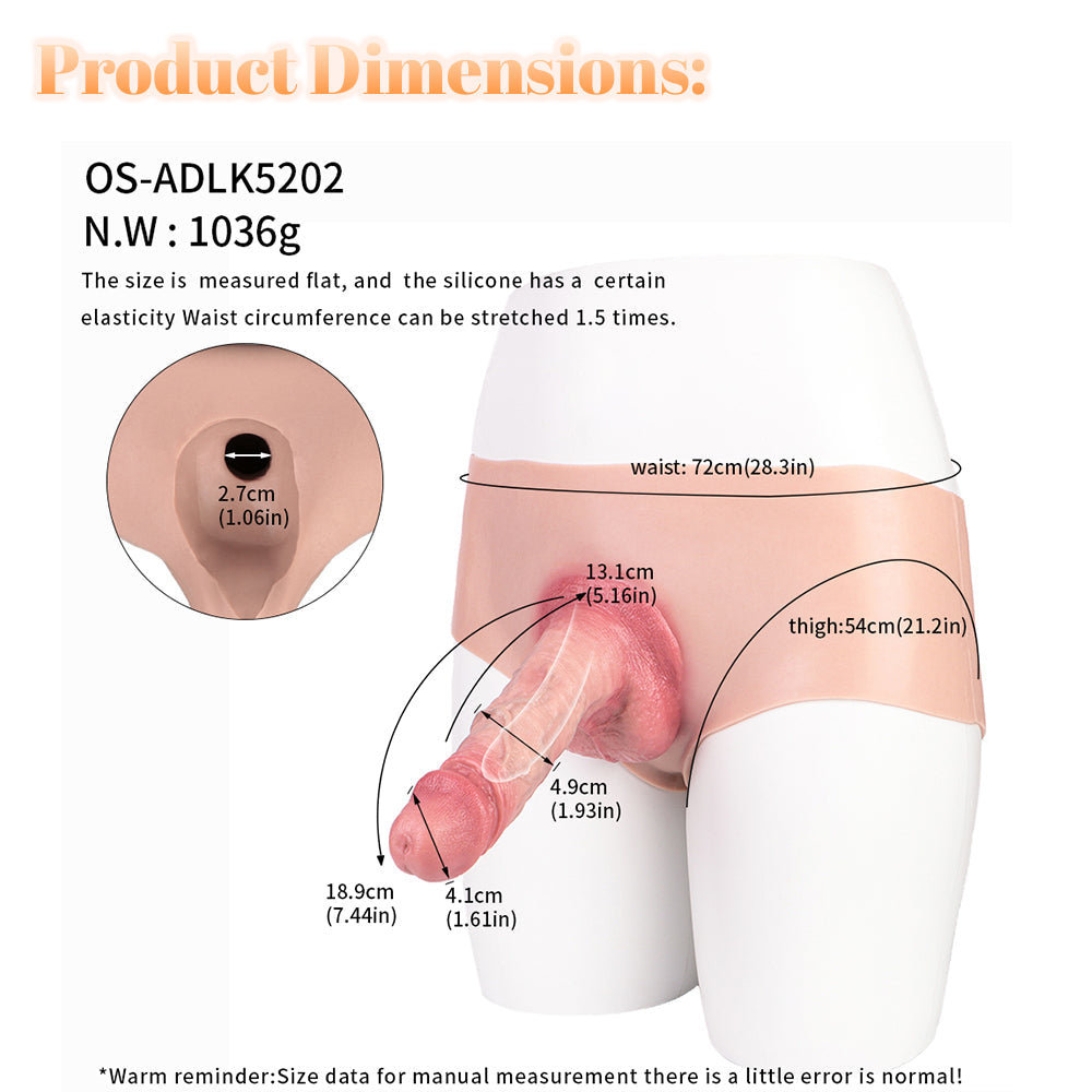 Hollow Silicone Male 7 Inch Dildo Pants