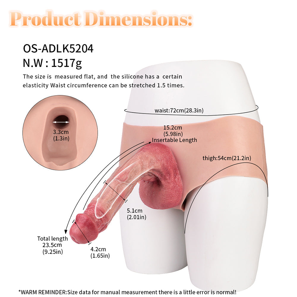 9 Inch Large Realistic Hollow Dildo Pants
