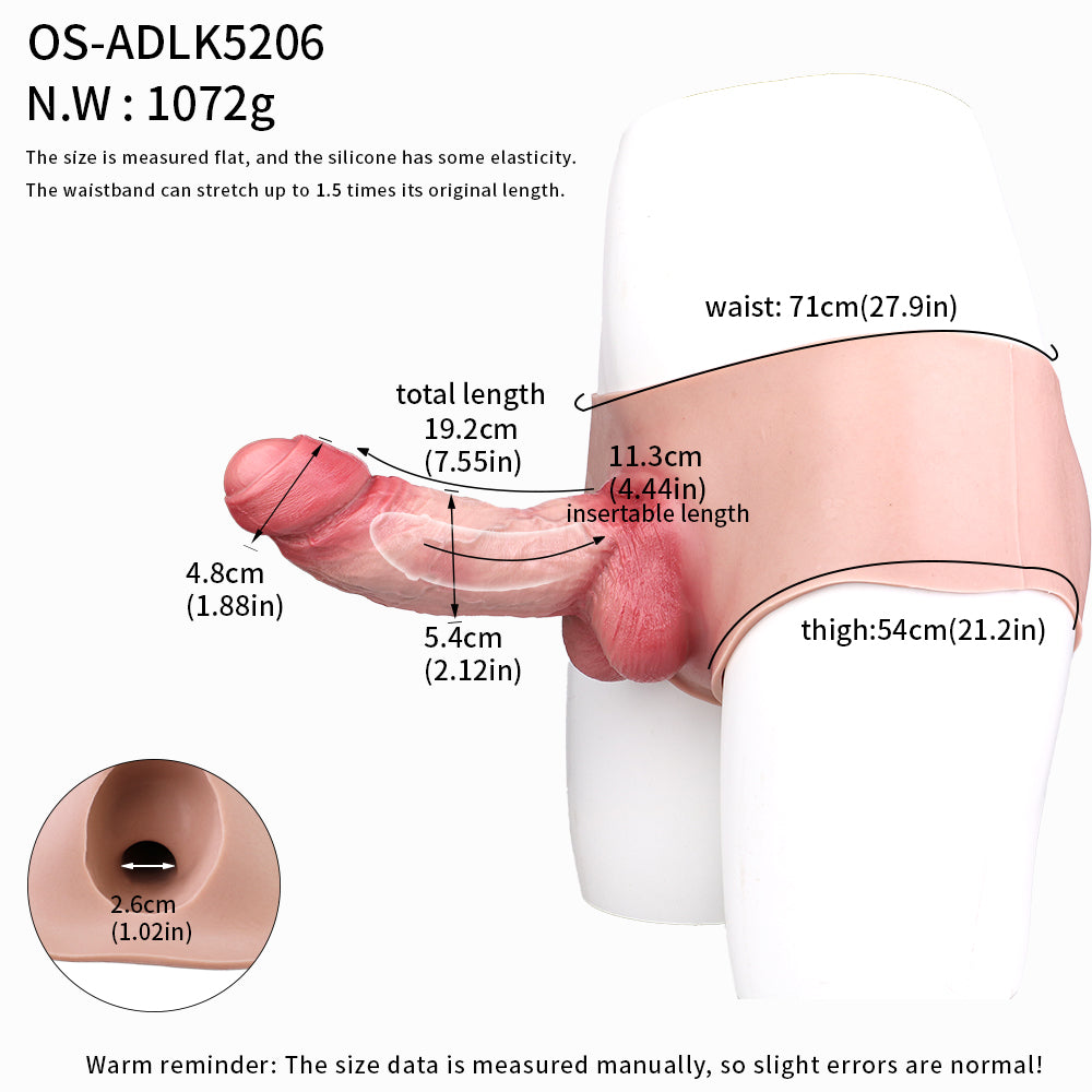 Super Realistic Uncircumcised Penis Dildo Pants