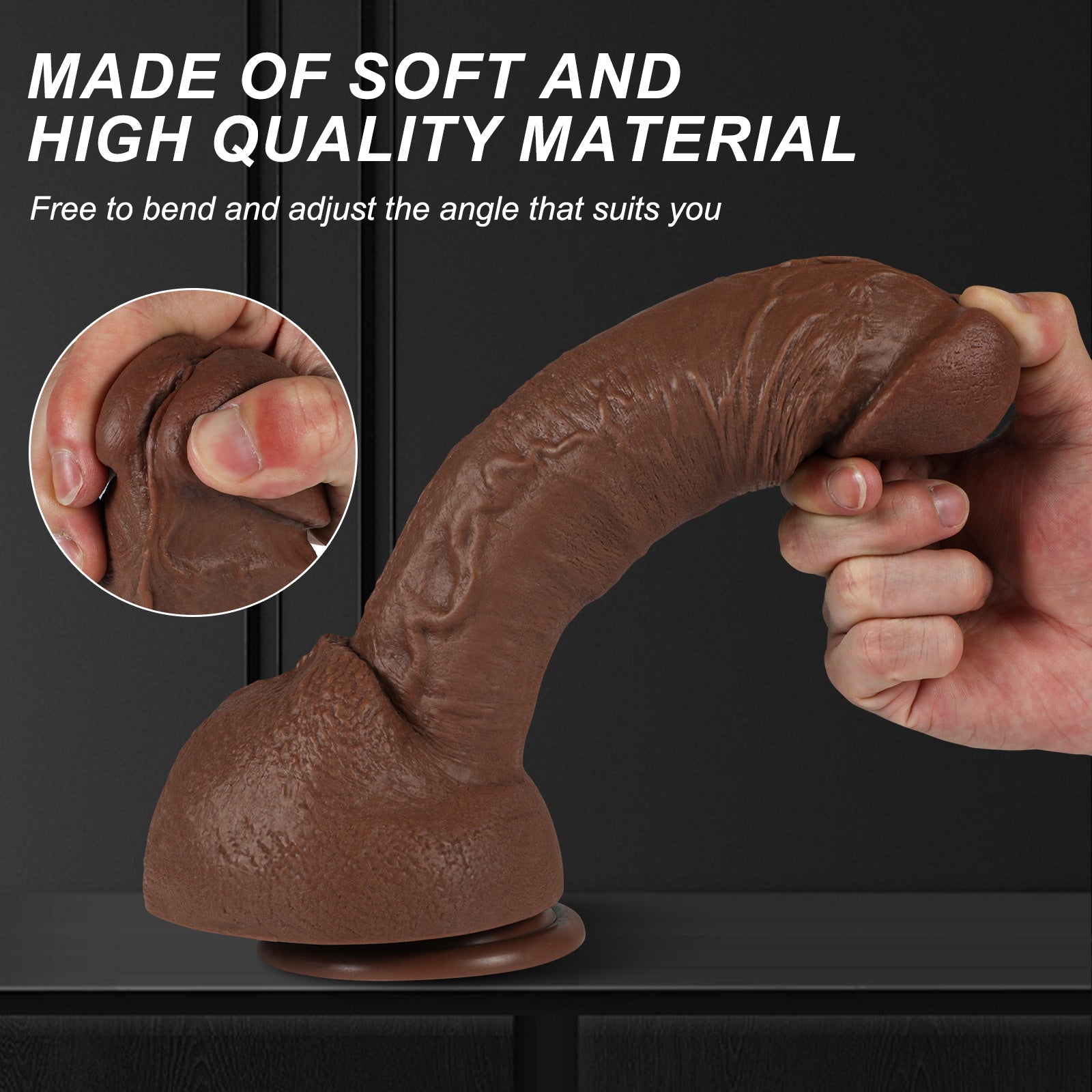 Brown Curved Big 10 Inch Dildo