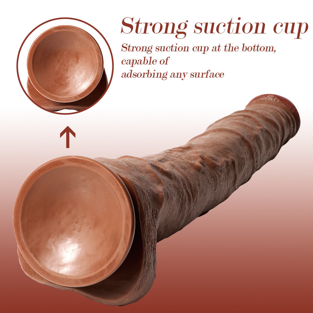 Extra Large Dildo Brown Realistic 20 Inch