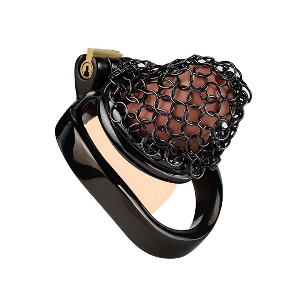 Black Metal Mesh Male Chastity Lock