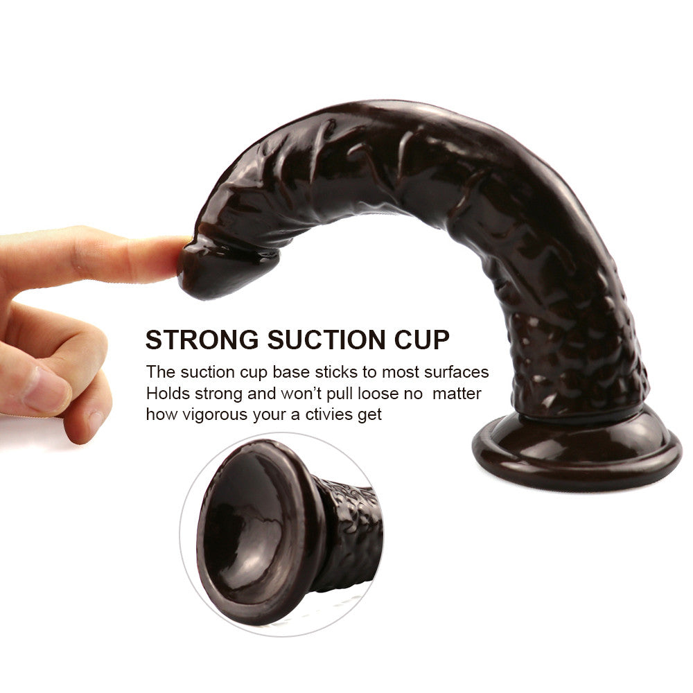 8 Inch Slim Beginner Anal Brown Dildo