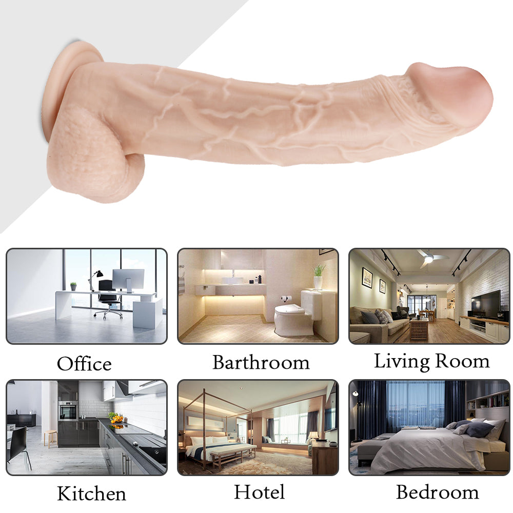 12 Inch Long Caucasian Realistic Dildo