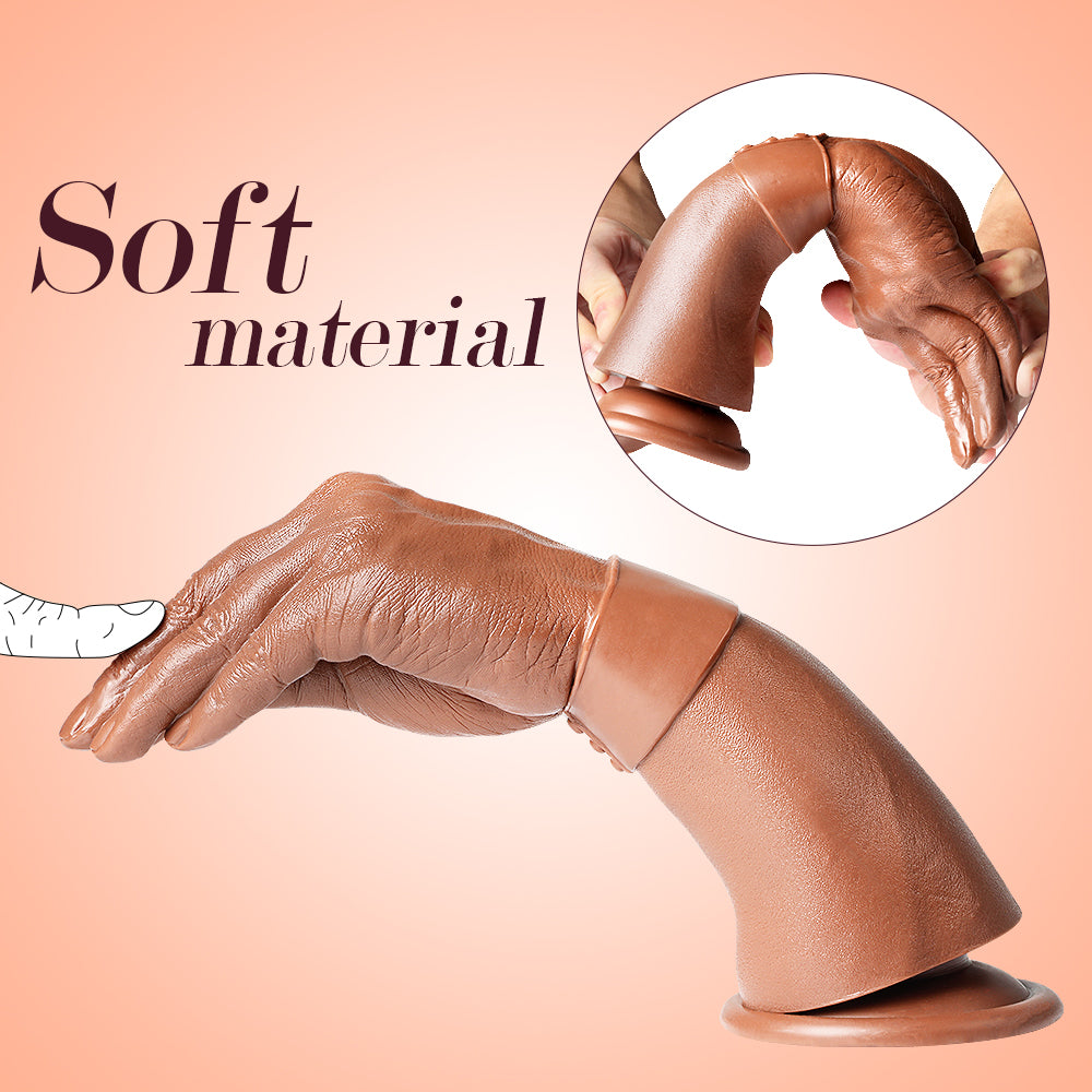 Hand Dildo Brown Realistic 11 Inch