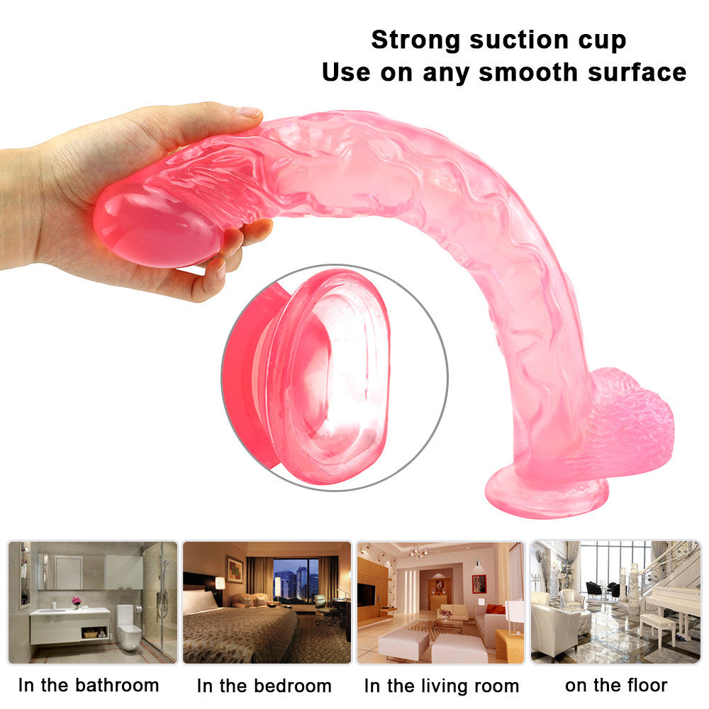 Pink Extra Long 16 Inch Jelly Dildo