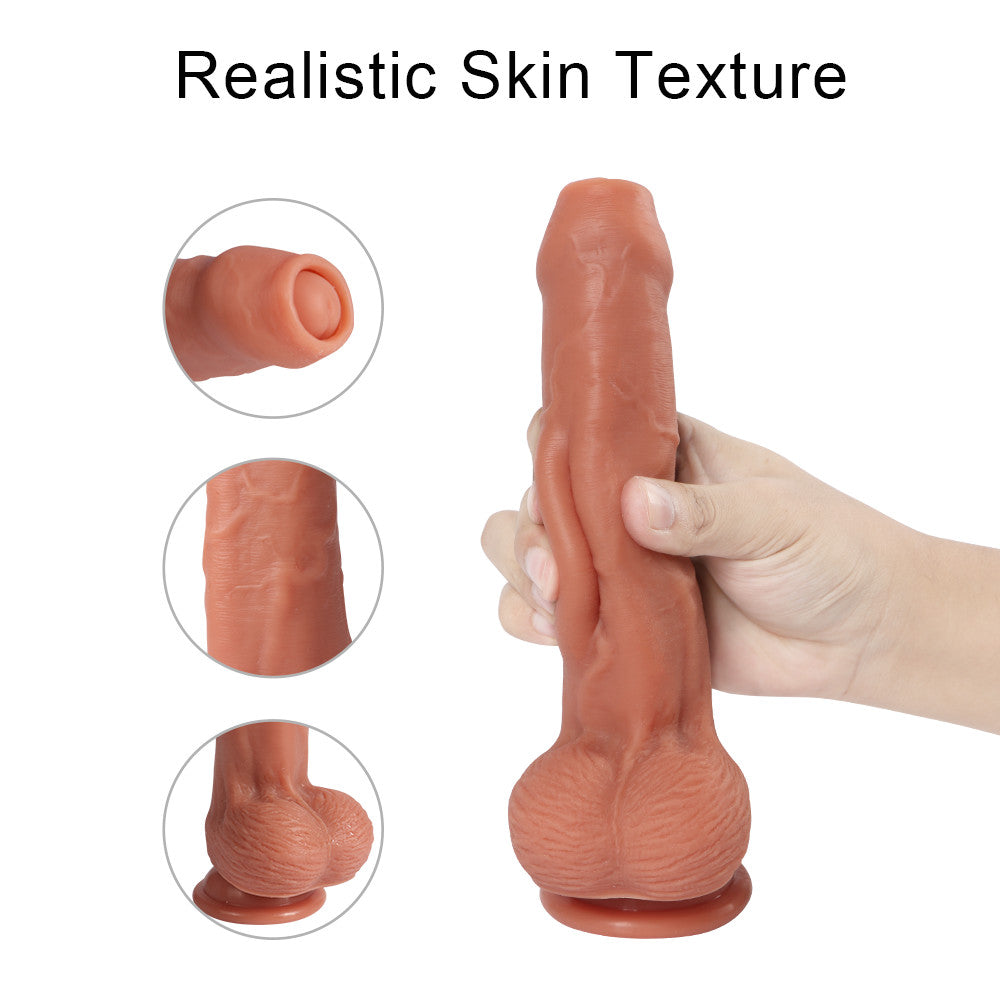 8 Inch Realistic Silicone Foreskin Dildo