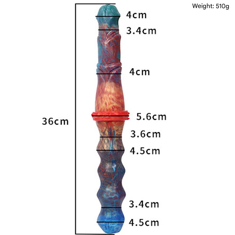 13 Inch Colorful Fantasy Dragon Double Dildo