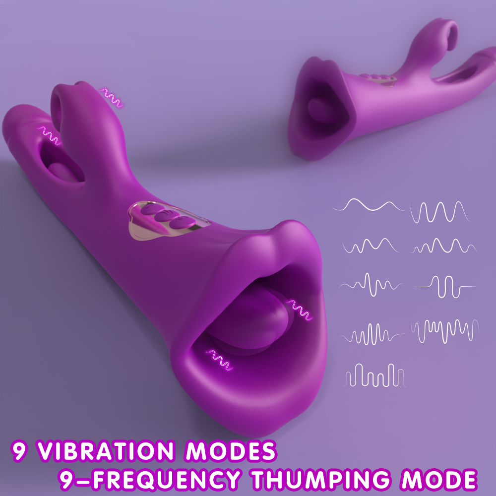 Tongue Sex Toy Purple Multifunctional Vibrator