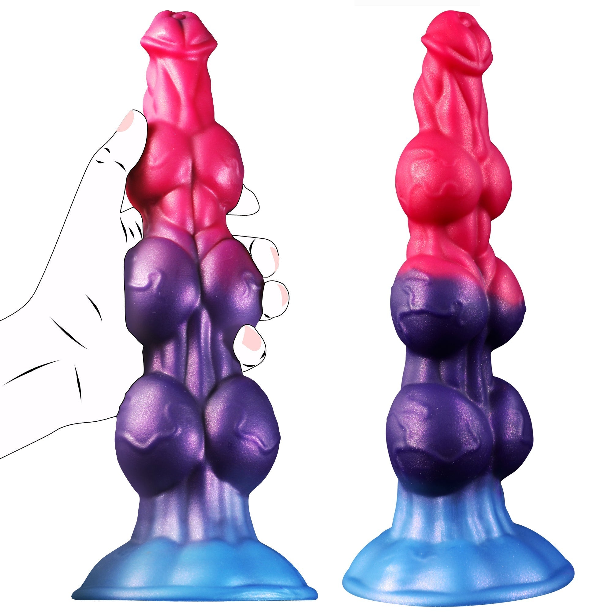 9 Inch Fantasy Dog Cock Three Knot Dildo