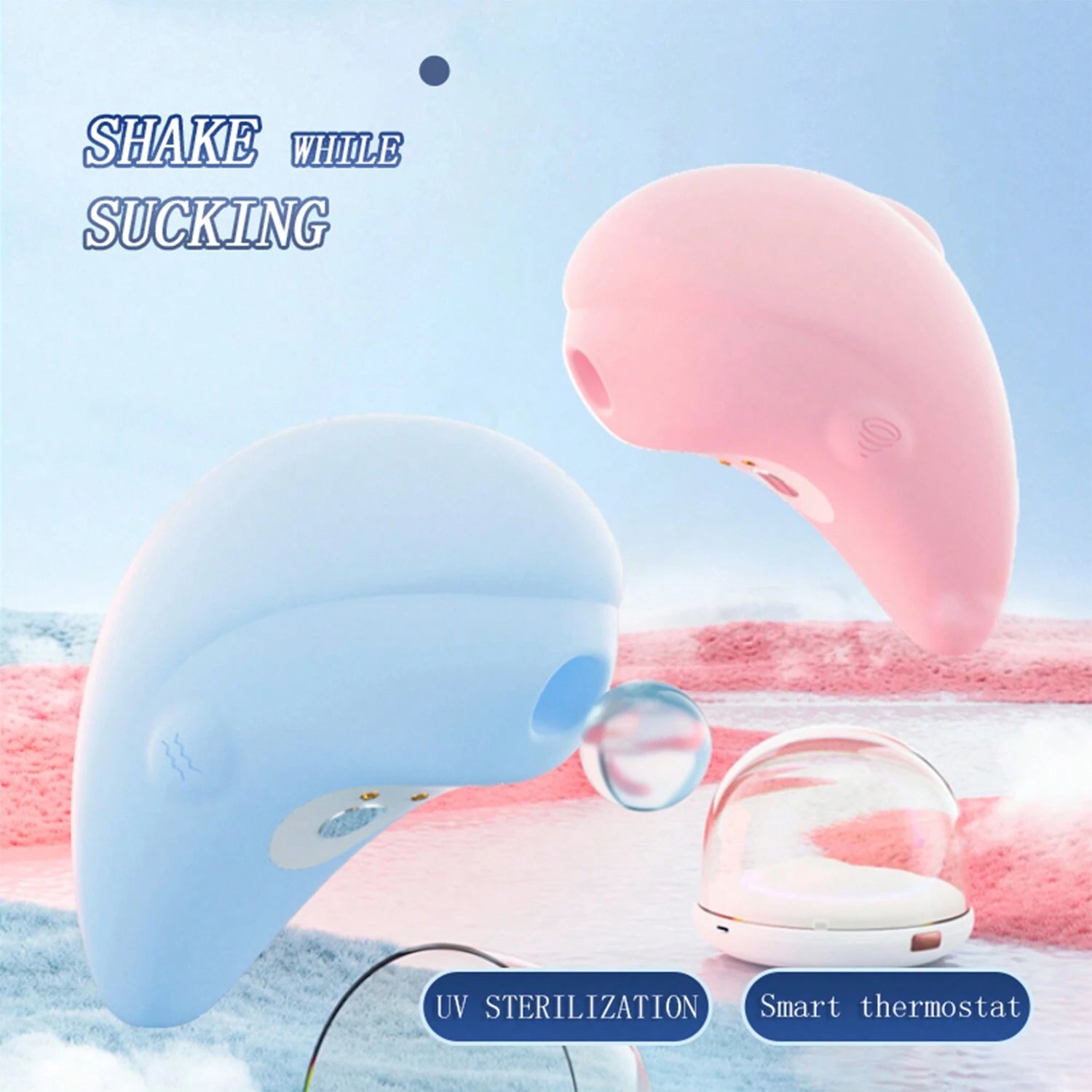 Small Delicate Dolphin Clit Sucking Vibrator—With disinfection chamber