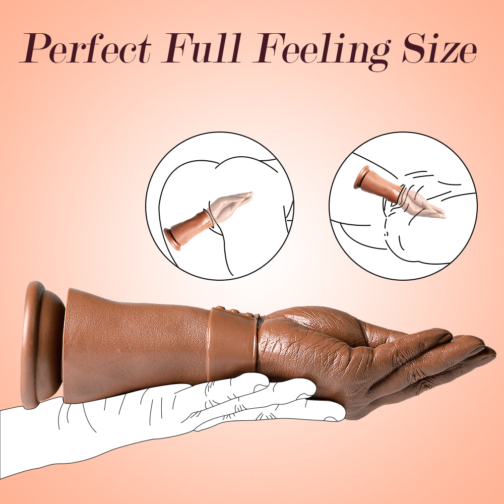 Hand Dildo Brown Realistic 11 Inch