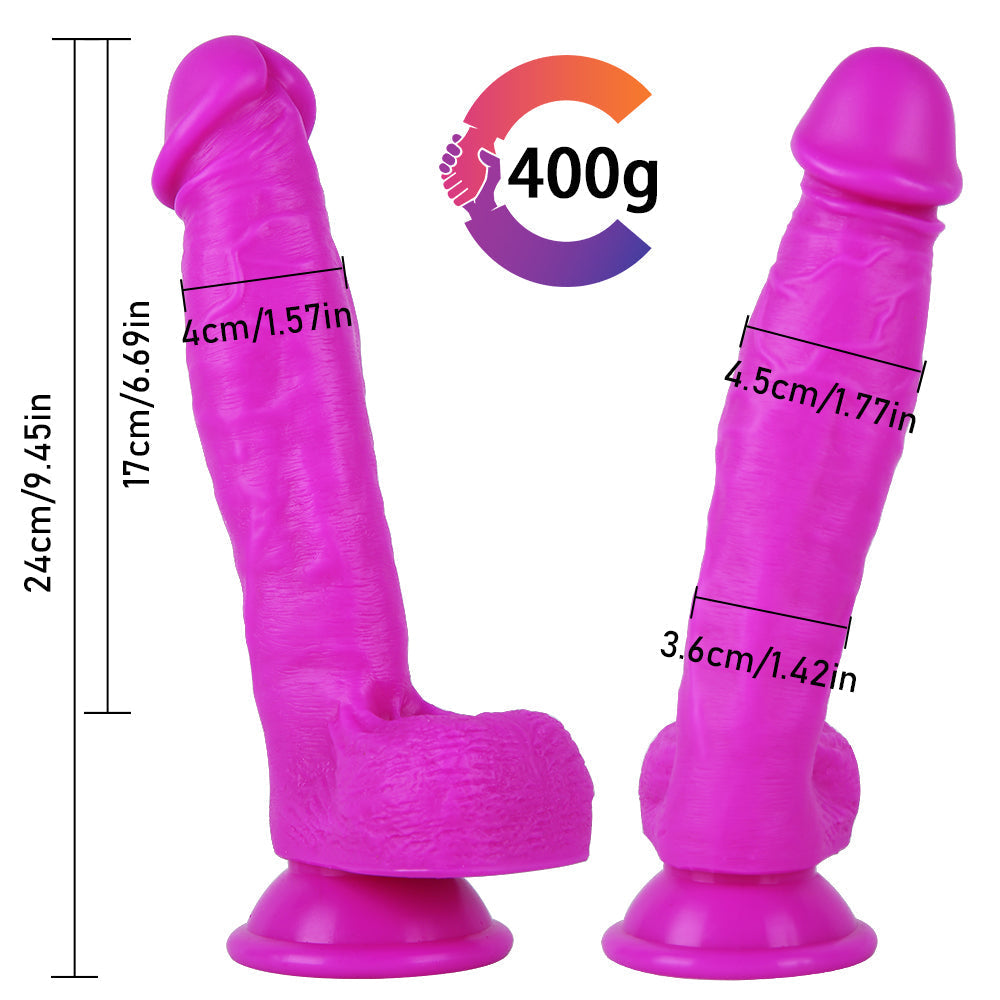 Realistic Purple 9 Inch Strap On Dildo