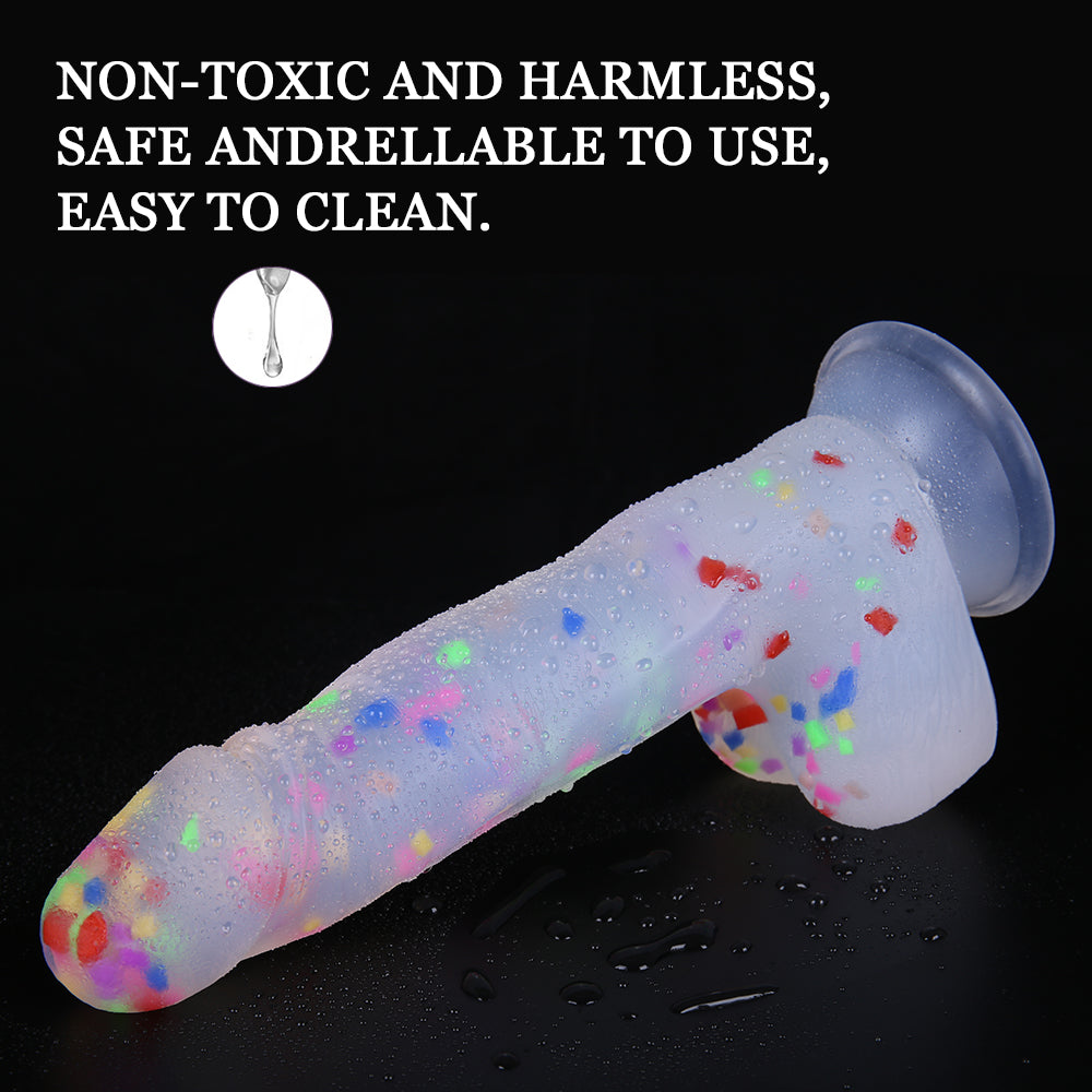 Confetti 7 Inch Strap On Jelly Dildo