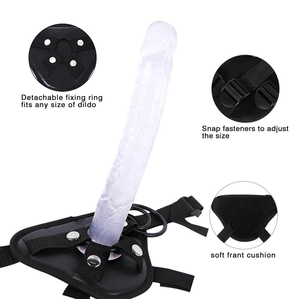 Clear Extra Long 10 Inch Strap On Dildo