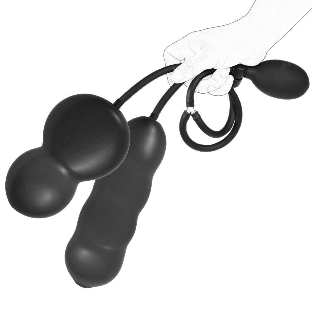 Double Anus Beads Inflatable Butt Plug