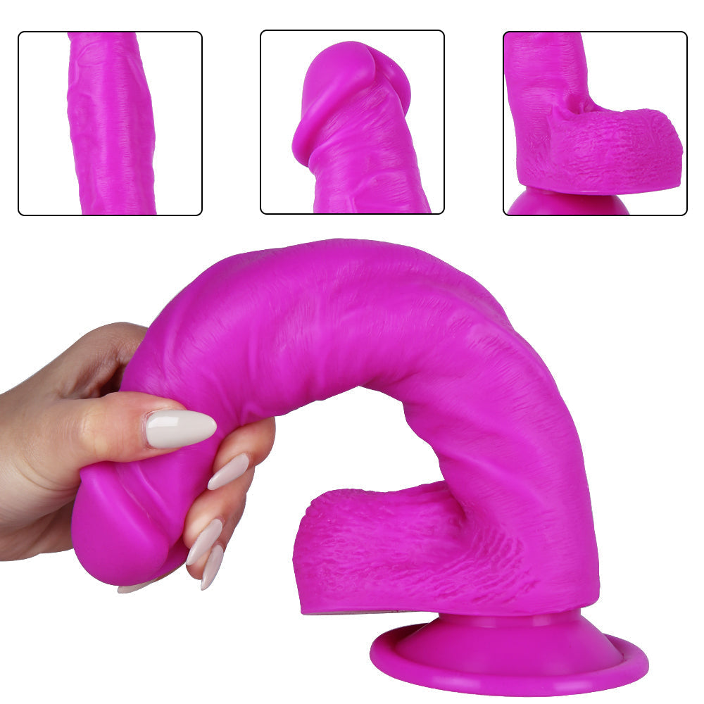 Realistic Purple 9 Inch Strap On Dildo