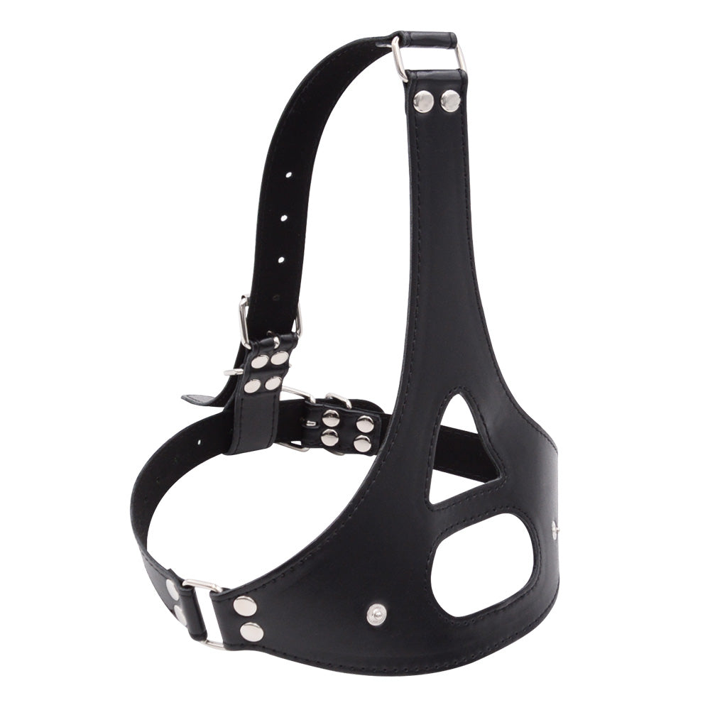 Black Leather Detachable Dildo Gag