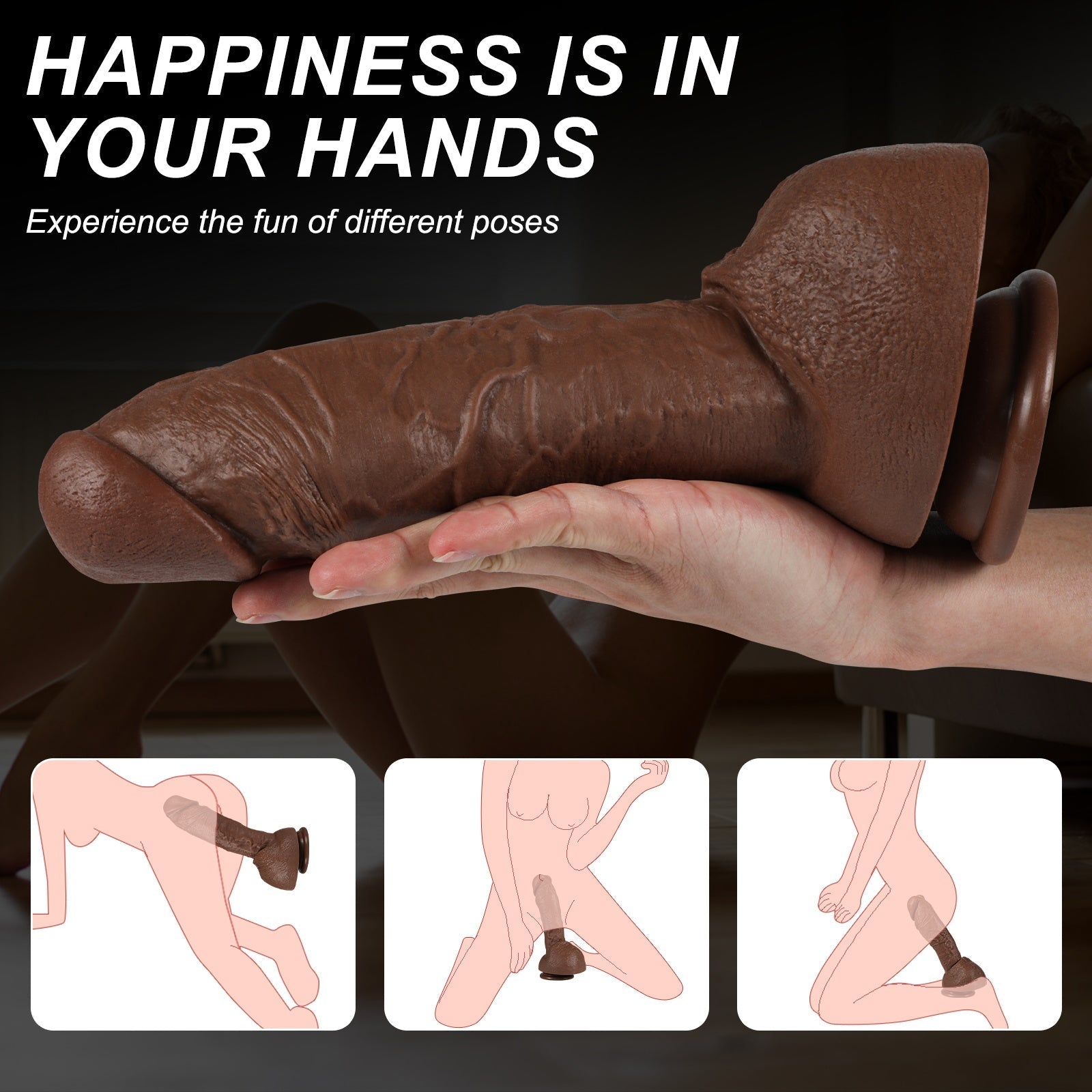 Brown Curved Big 10 Inch Dildo