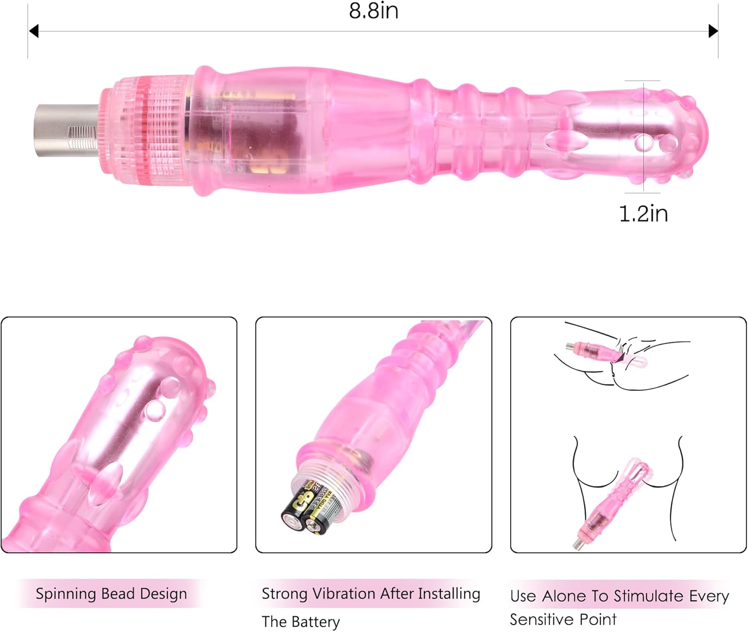 Black Adjustable Multi Frequency Sex Machine