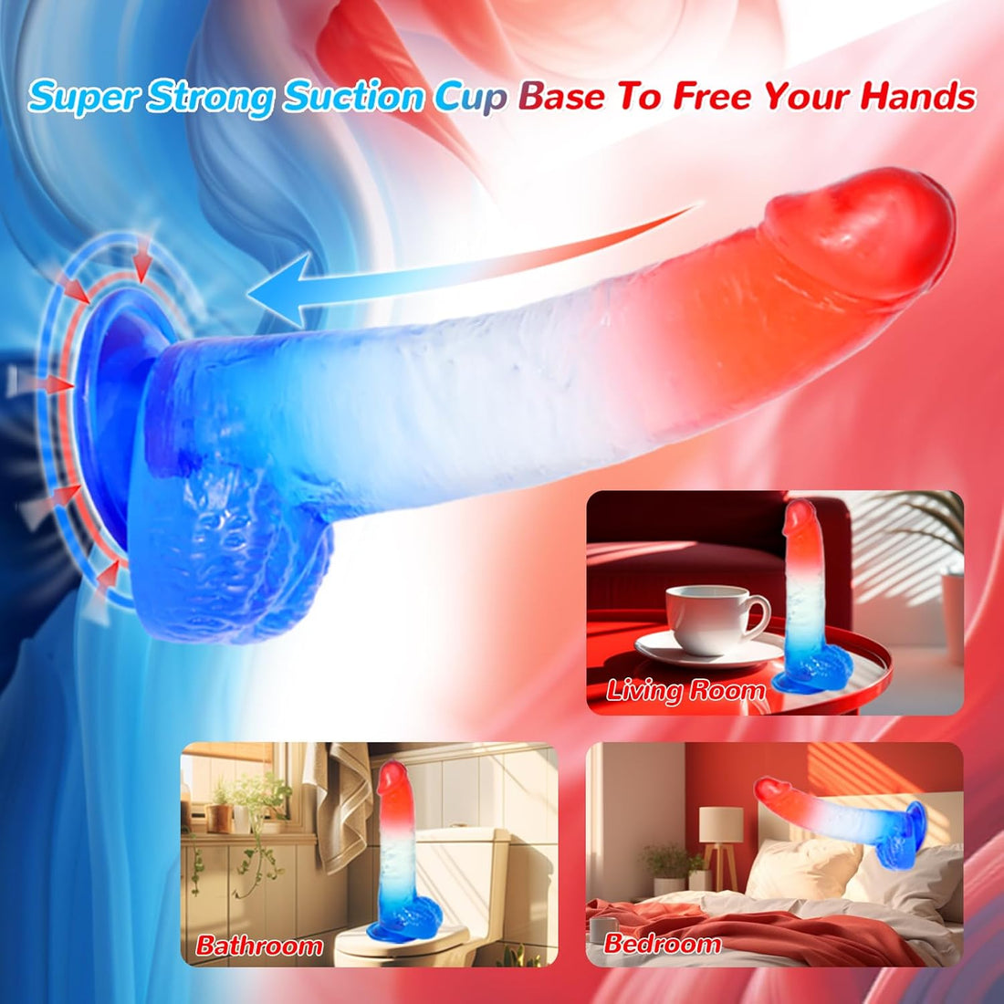 9 Inch Colorful Jelly Big Dildo