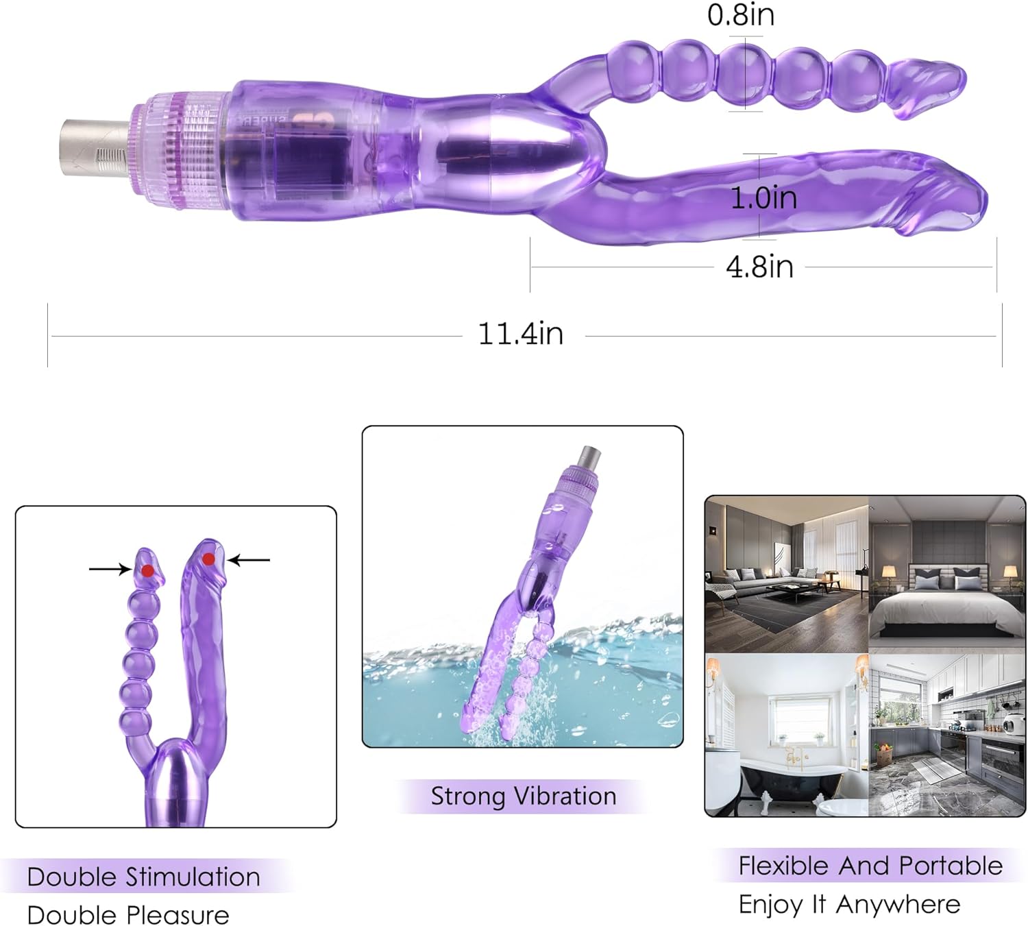 Black Adjustable Multi Frequency Sex Machine