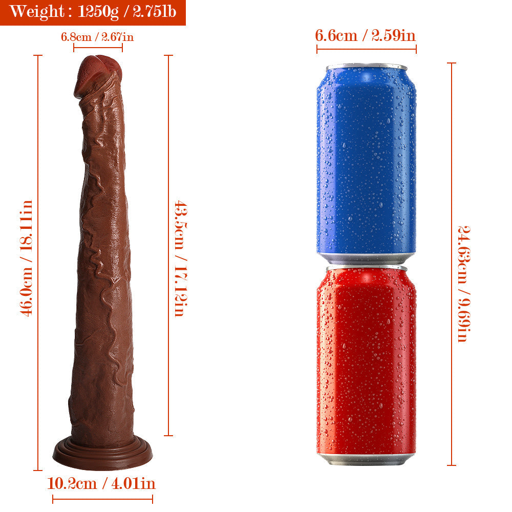 18 Inch Dildo Brown Long Anal Toy